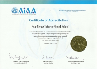 Excellence International School AIAA Accreditation
